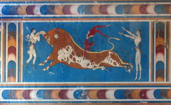 fresco van Stierspringen in Knossos