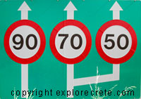 road sign crete