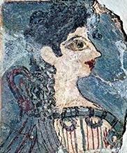 La parisienne minoïsche fresco in archeologisch museum Heraklion