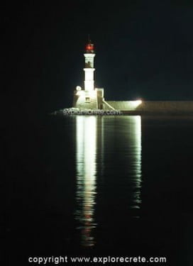 The Old Town of Chania at night