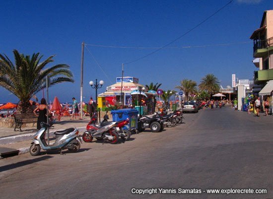 Stalis: street and beach