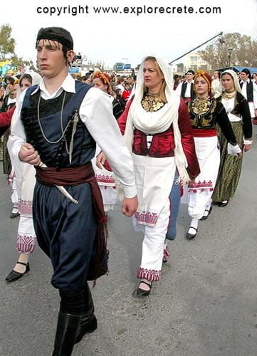 Cretans in traditional costumes 