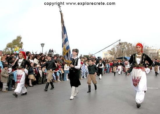 crete, traditional costumes, greek flag