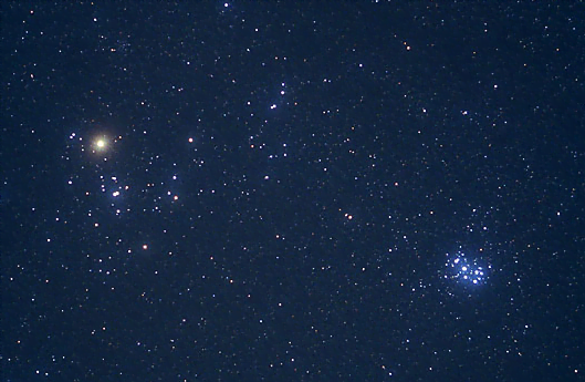 Hyades and Pleiades clusters