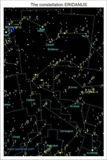 Eridanus constellation chart
