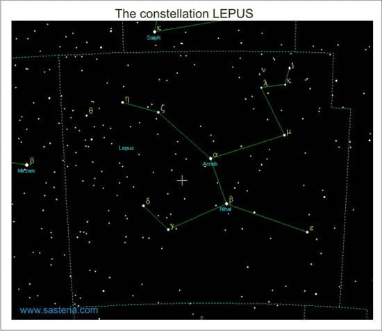 Lepus constellation chart