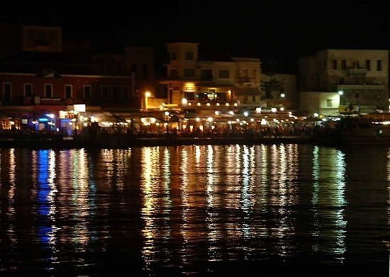Picture of Chania Harbour lights at night 