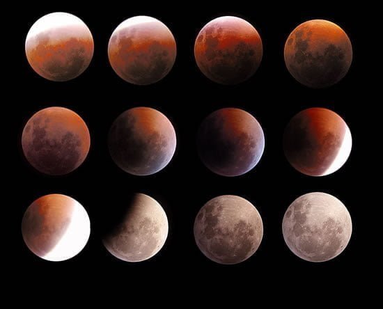 total eclipse of the moon, the phases of the eclipse