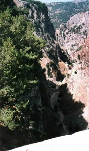 the gorge from high above