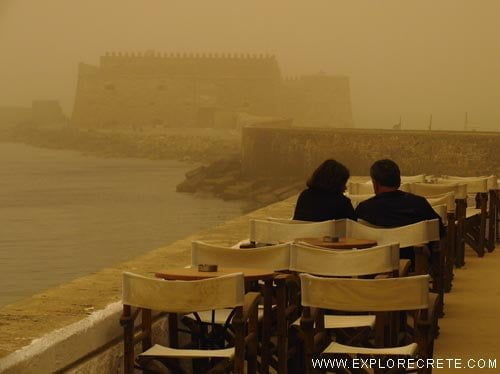 couple staring at koules fortress