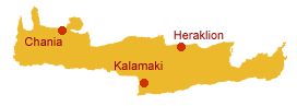 map with kalamaki in crete