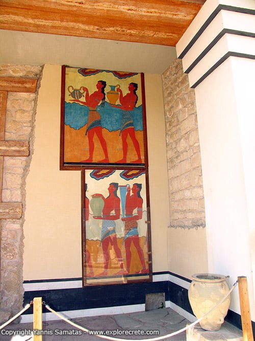 fresco of the procession in knossos palace