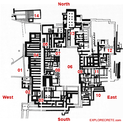 map of Knossos Palace