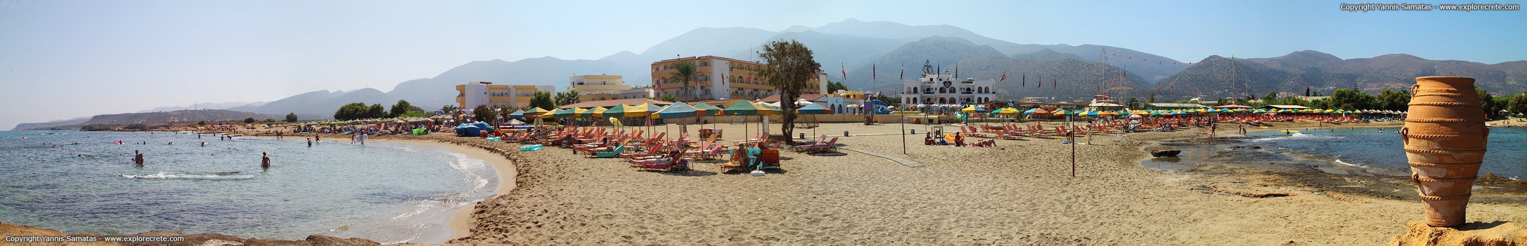 Malia sun beach panorama