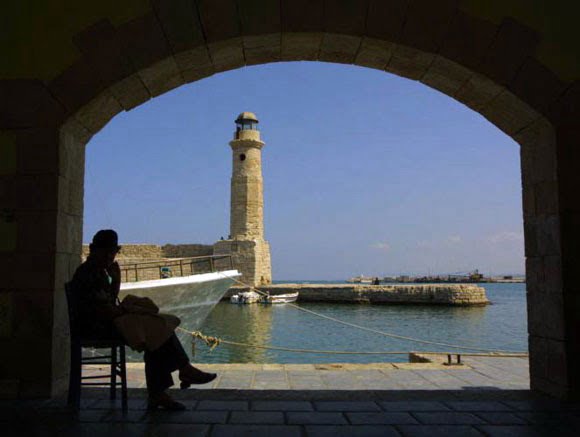 The lighthouse by the Venetian harbour of Rethymnon