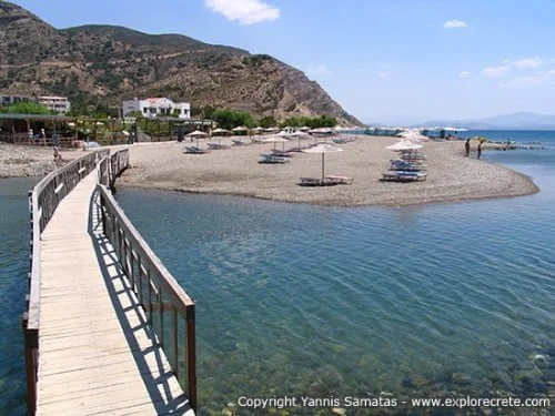 bridge over the river platys leads to agia galini beach