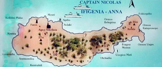 map of chrissi island