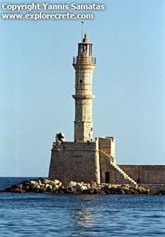 the lighthouse in the venetian harbour of Chania