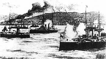 great powers navy bombarding Akrotiri in 1897