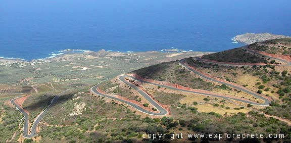 winding road in crete