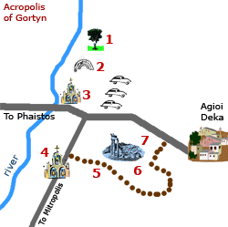 map of Gortys archaeological site