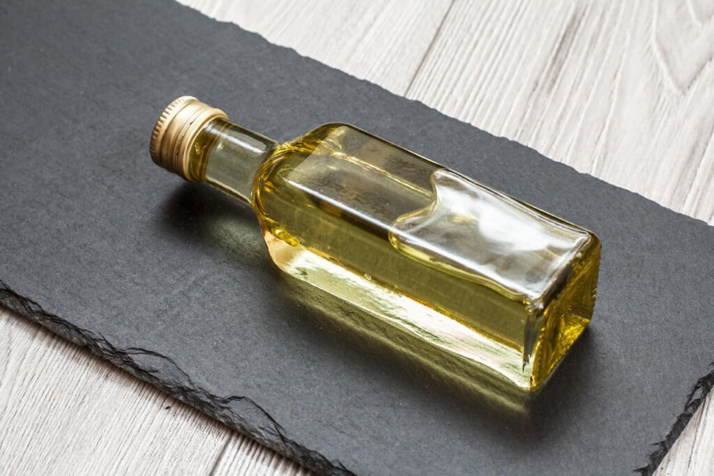 bottle with extra virgin olive oil