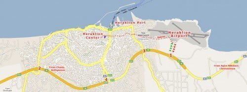 Driving Instructions to Heraklion Airport and Heraklion Port