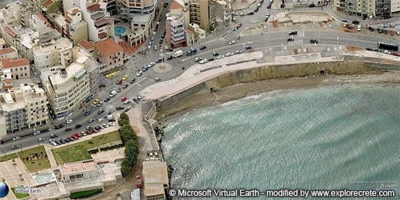 aerial photo coastal road of heraklion