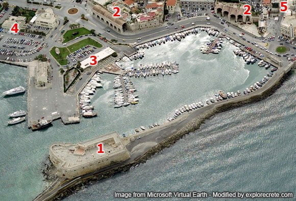 Aerial picture of Heraklion venetian harbour