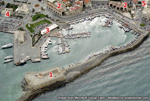 Aerial picture of Heraklion venetian harbour