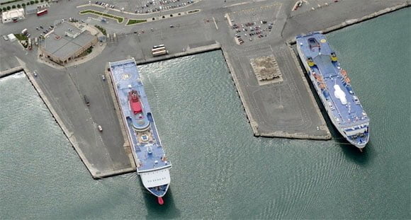 heraklion port ferries aerial picture