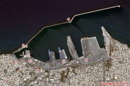 map of heraklion harbour