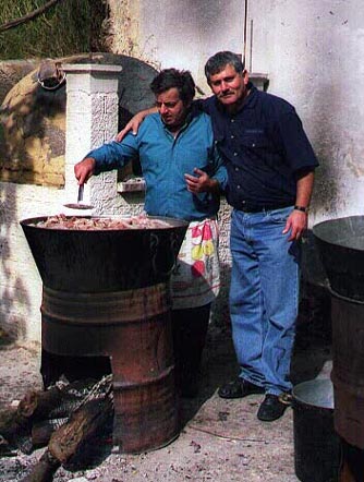 boiling meat in Crete, Kreta