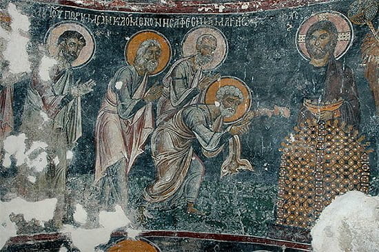 wall painting of the deesis at agios georgios church in kournas