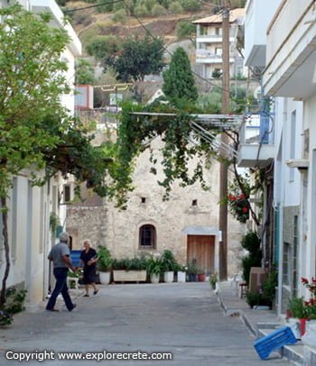 street in krtisa leading to a small church