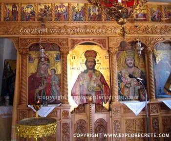 iconostasis in church in Crete