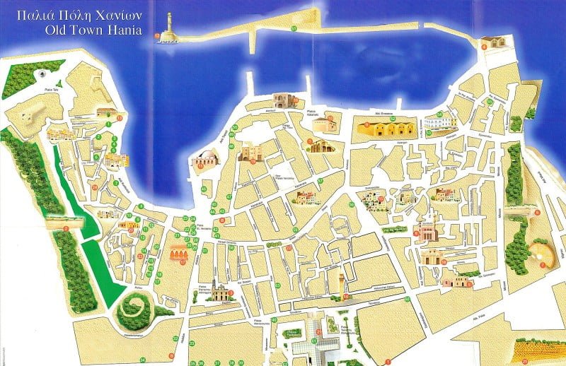 map of chania old town
