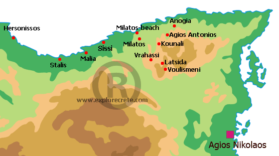 map of the area of milatos and vrahassi
