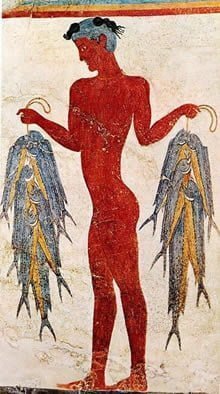 Minoan fresco of fisherman