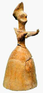 clay idol of minoan goddess