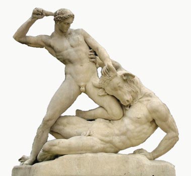 Theseus kills the Minotaur