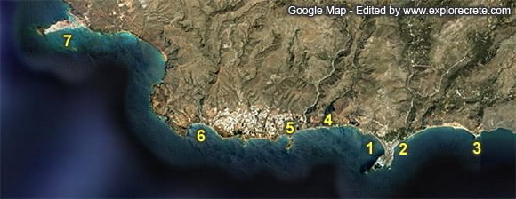 satellite image of paleochora beaches