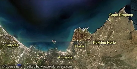 δορυφορικος χαρτης πλακα χανιων