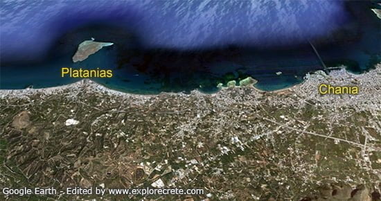 satellite map of platanias