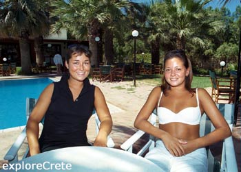 sandra and pia, danish tourists in crete