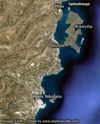 spinalonga, satellite map