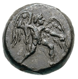 coin with talos throwing stones to the enemies of crete