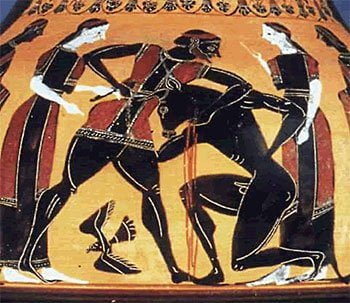 Theseus killing Minotaur